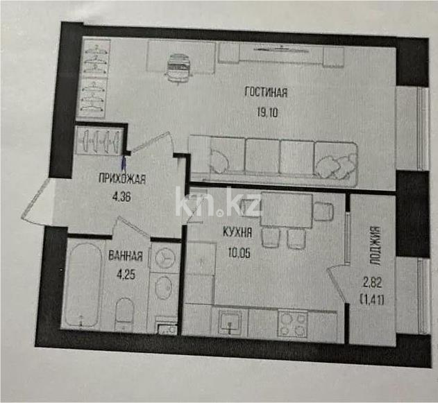 Продажа 1-комнатной квартиры, 40 м², ул. Серкебаева, дом  49 в Астане