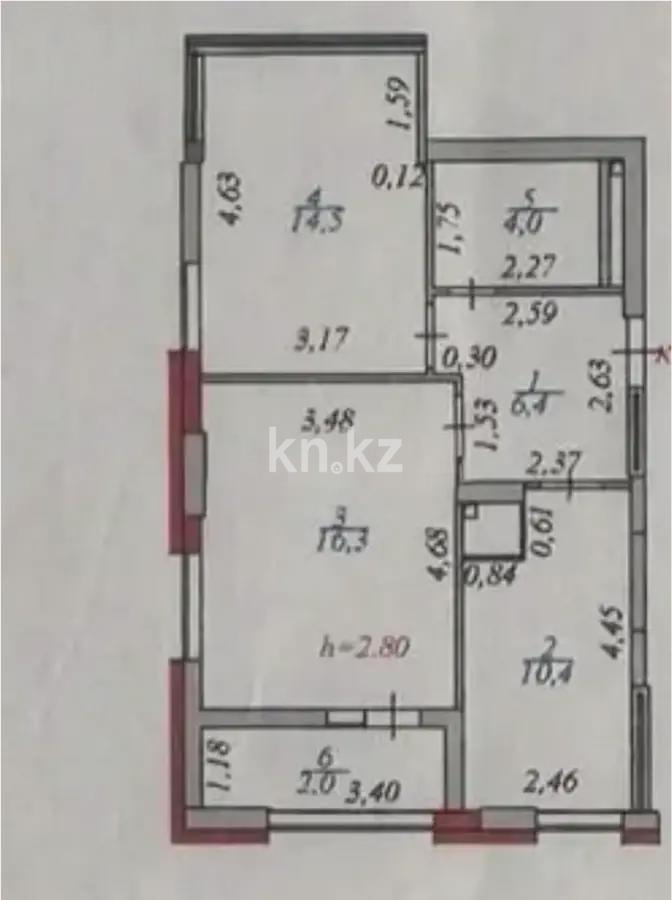 Продажа 2-комнатной квартиры, 56 м², ул. Кенесары, дом  8 в Астане