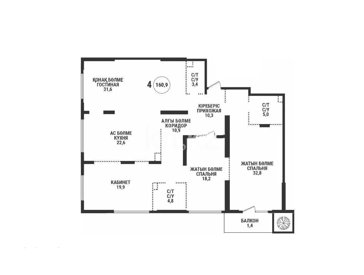 Продажа 4-комнатной квартиры, 160.9 м² в Алматы - фото 5