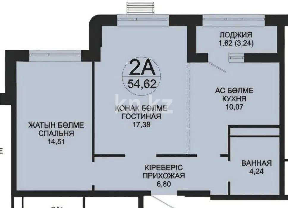 Продажа 2-комнатной квартиры, 55 м² в Астане