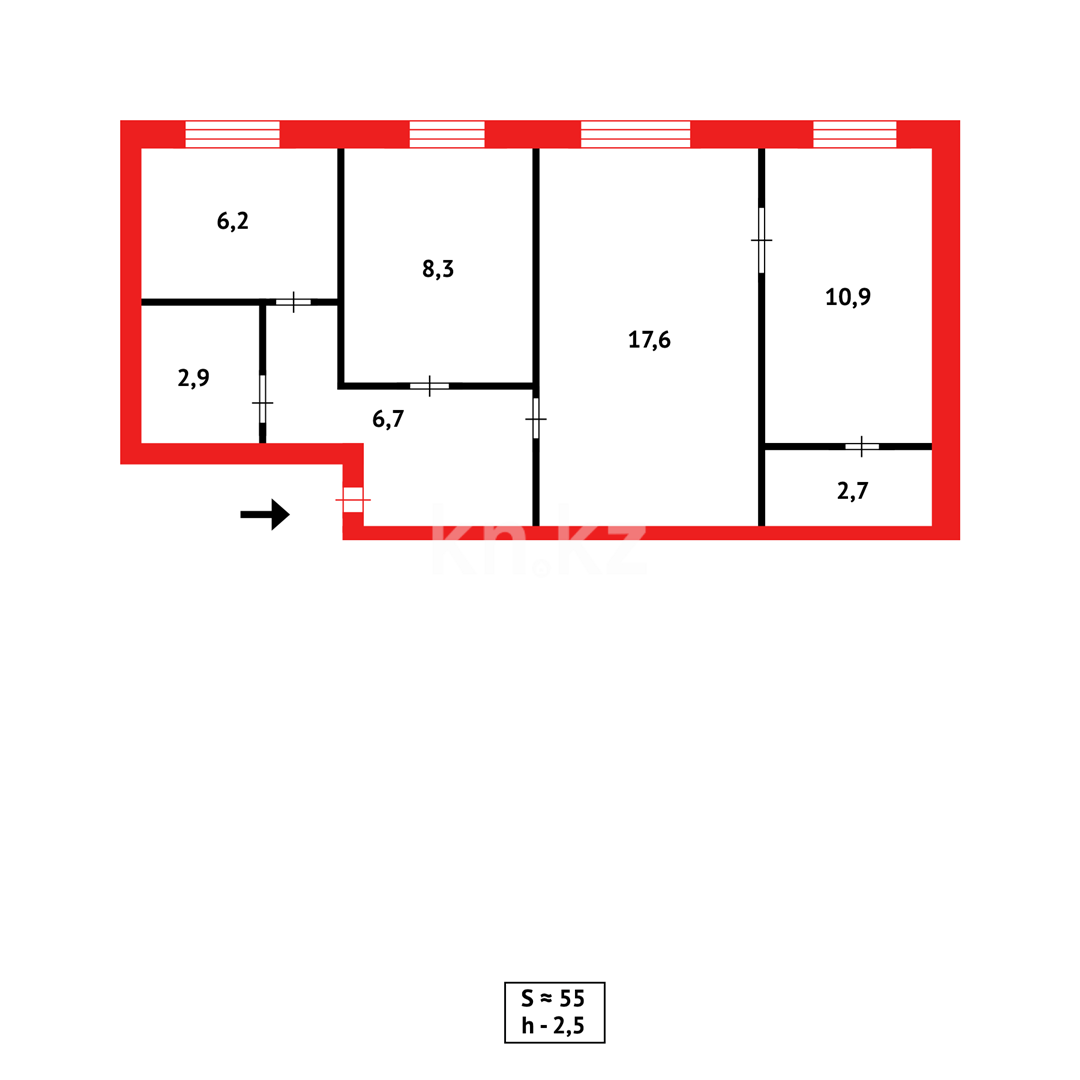 Продажа 3-комнатной квартиры, 57 м² в Шахтинске - фото 5