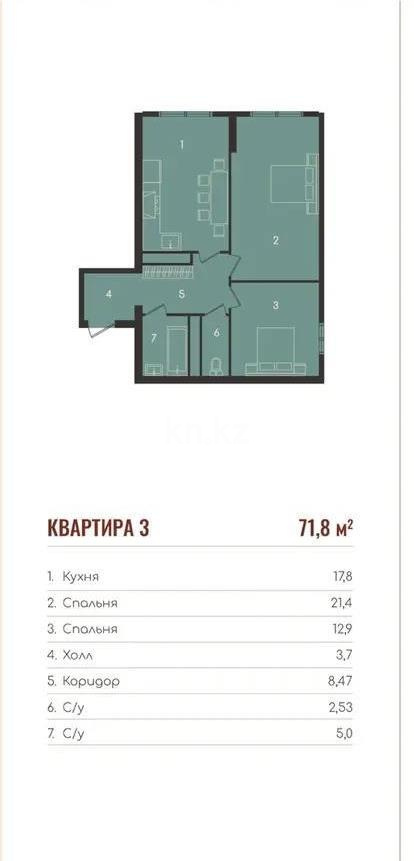 Продажа 3-комнатной квартиры, 71.8 м², ул. Момышулы, дом  100 стр в Алматы