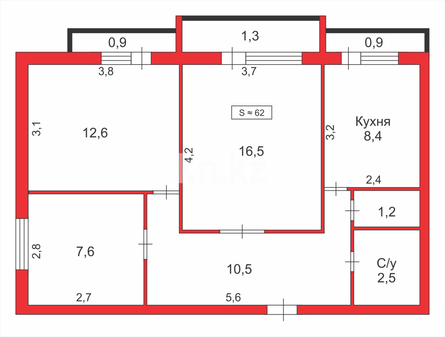 Продажа 3-комнатной квартиры, 61 м², ул. Крылова, дом  38 в Караганде - фото 12