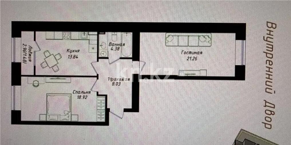 Продажа 3-комнатной квартиры, 67.91 м² в Астане