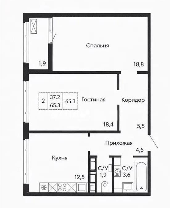 Продажа 2-комнатной квартиры, 67.2 м² в Астане