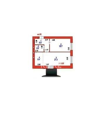 Продажа 2-комнатной квартиры, 57.5 м² в Астане