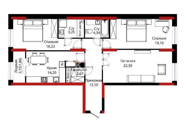 Продажа 3-комнатной квартиры, 96 м² в Астане - фото 5