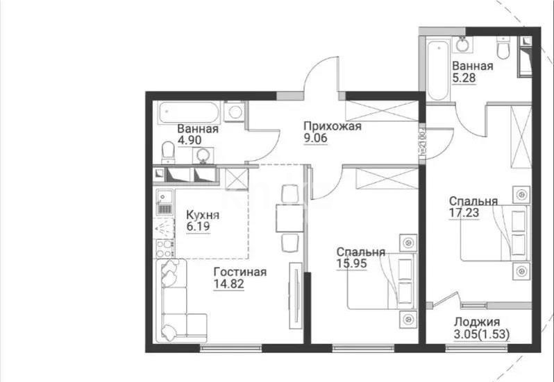 Продажа 3-комнатной квартиры, 75 м² в Алматы