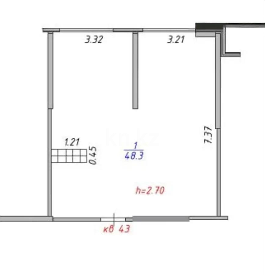 Продажа 2-комнатной квартиры, 48.3 м² в Алматы