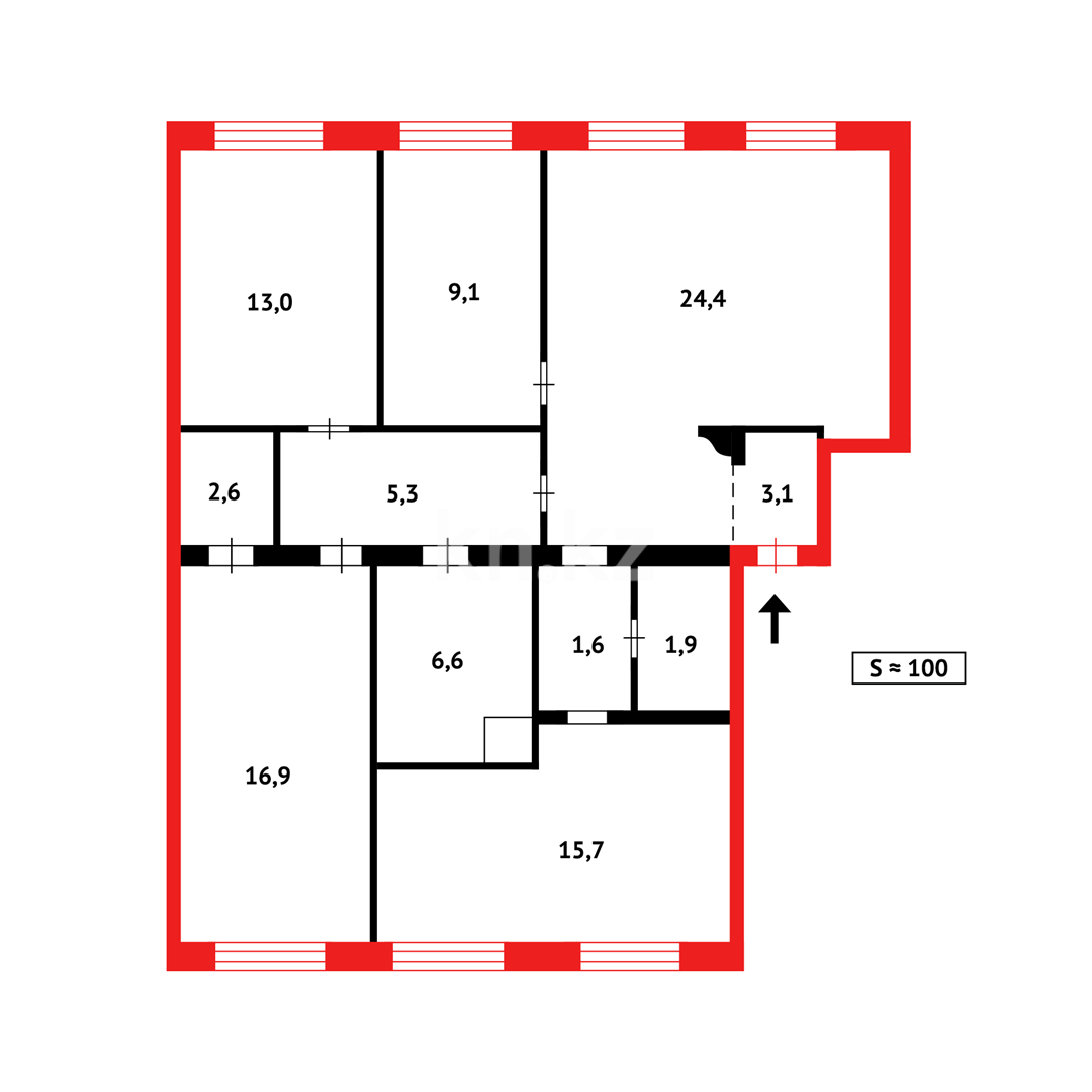 Продажа 4-комнатной квартиры, 100 м² в Караганде - фото 14