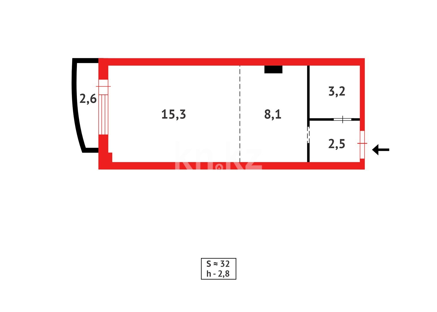 Продажа 1-комнатной квартиры, 32 м² в Астане - фото 13