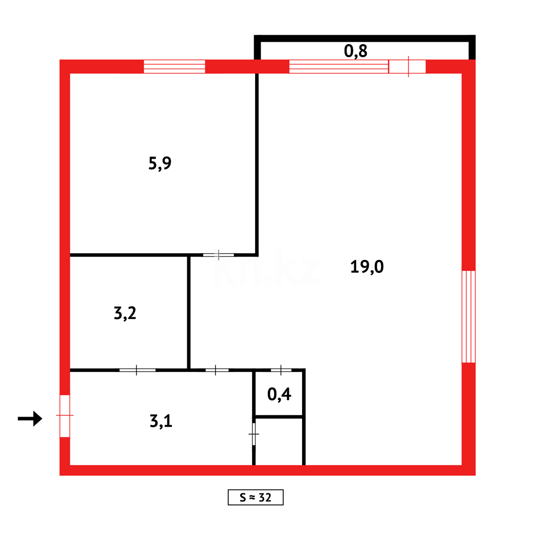 Продажа 1-комнатной квартиры, 33 м² в Темиртау - фото 11