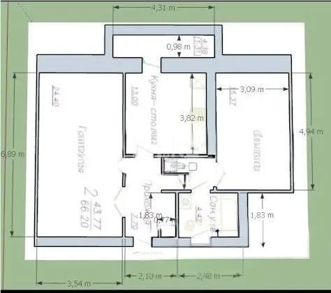 Продажа 2-комнатной квартиры, 66 м², ул. Анет баба, дом  5 в Астане - фото 5