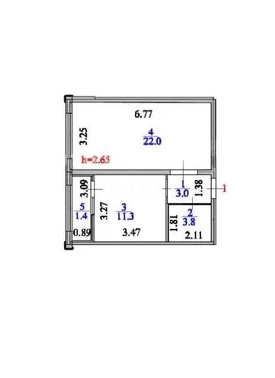 Продажа 2-комнатной квартиры, 41.5 м² в Астане