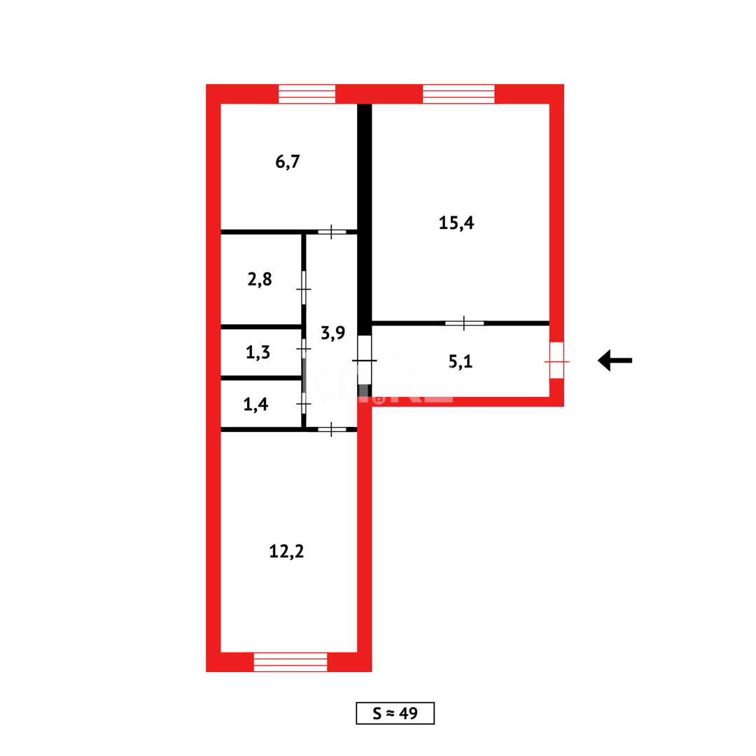 Продажа 2-комнатной квартиры, 47 м², ул. Тищенко, дом  27 в Темиртау - фото 11
