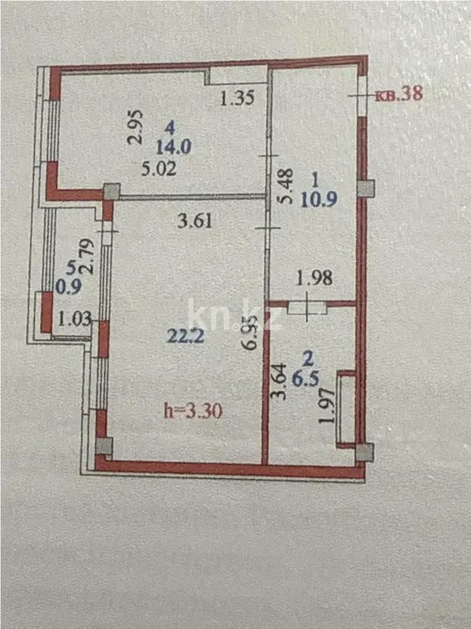 Продажа 1-комнатной квартиры, 54.5 м², ул. Акмешит, дом  19/4 в Астане