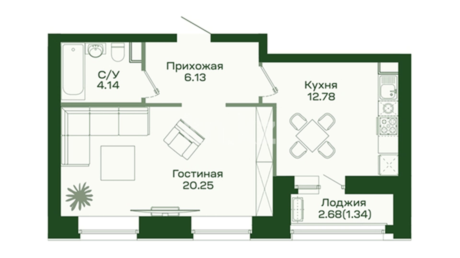 ЖК Sardar Compass, 1-комнатная, цена 25 891 200 ₸, 580 000 ₸&nbsp;/&nbsp;м²