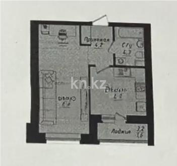Продажа 1-комнатной квартиры, 39 м² в Астане