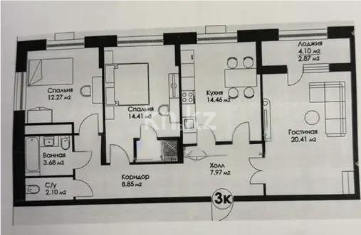 Продажа 3-комнатной квартиры, 90 м² в Астане