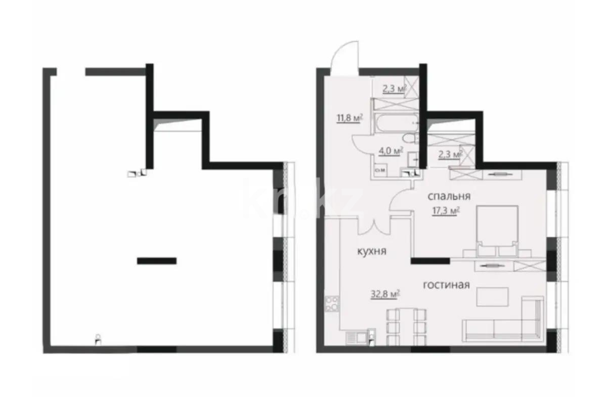 Продажа 2-комнатной квартиры, 72 м² в Караганде
