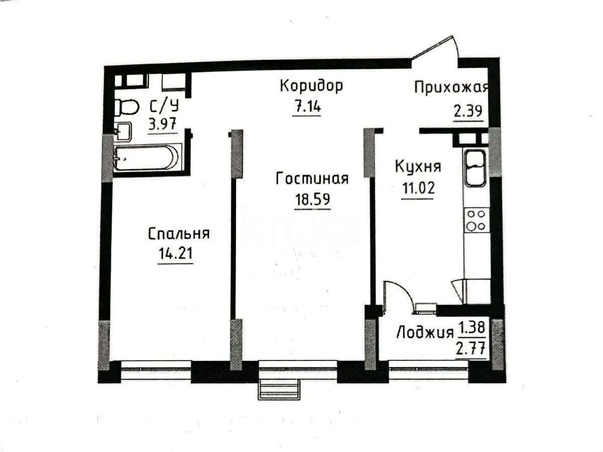 Продажа 2-комнатной квартиры, 58.7 м² в Астане - фото 2