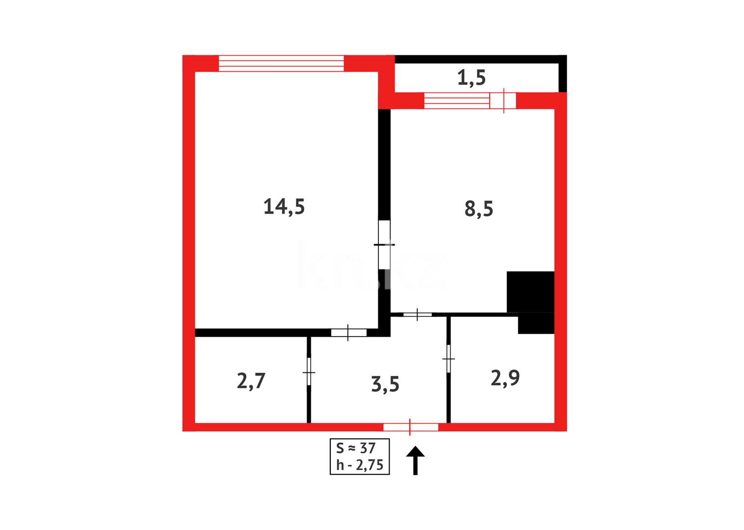 Продажа 1-комнатной квартиры, 36.5 м² в Астане - фото 15