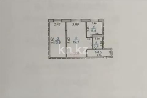 Продажа 2-комнатной квартиры, 45 м² в Караганде