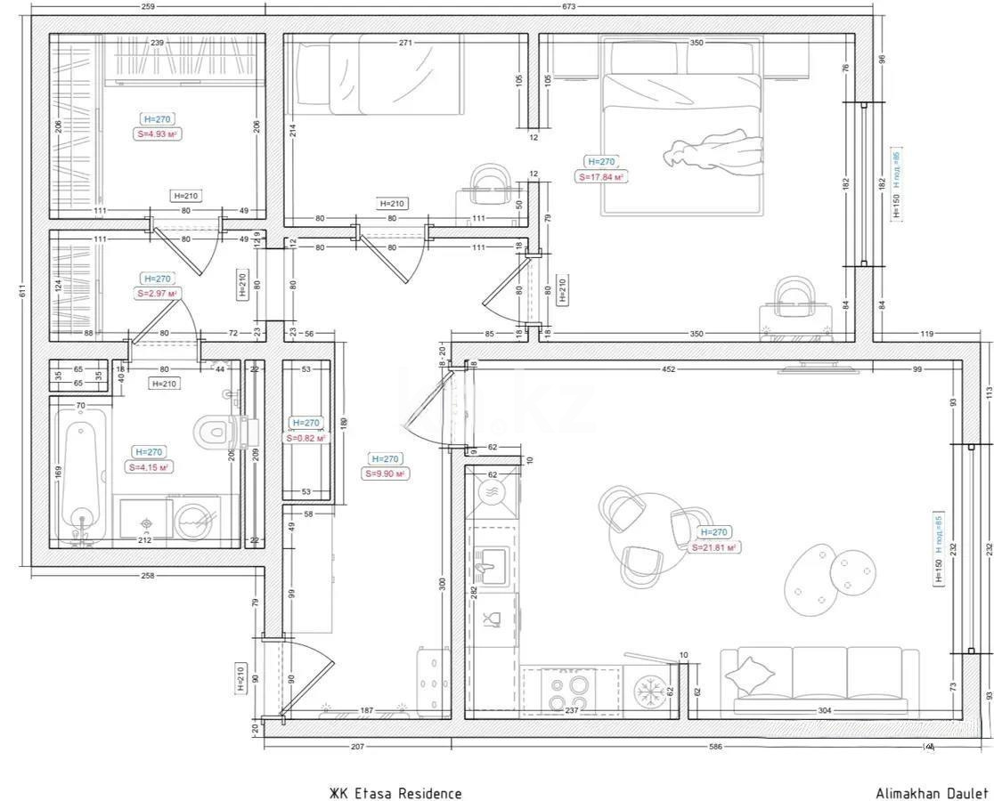 Продажа 3-комнатной квартиры, 57.8 м², ул. Жарокова, дом  218 в Алматы - фото 3