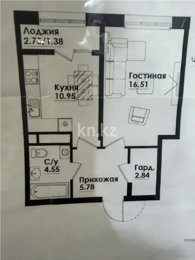 Продажа 1-комнатной квартиры, 42 м² в Алматы - фото 3