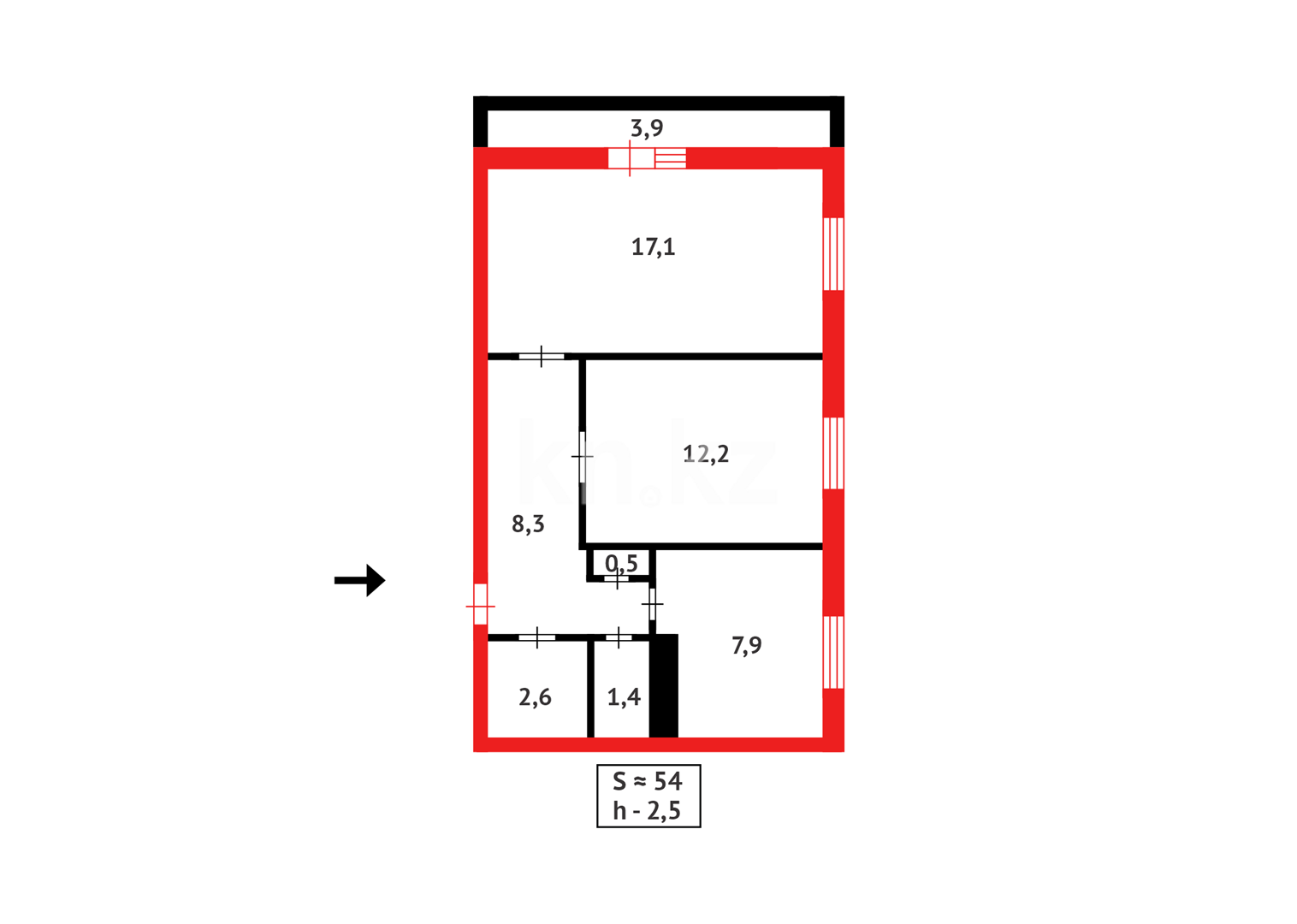 Продажа 2-комнатной квартиры, 54 м², пр. Металлургов в Темиртау - фото 10