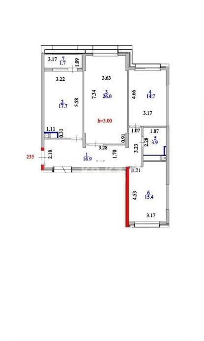 Продажа 3-комнатной квартиры, 97 м², ул. Байтурсынова, дом  8 в Астане - фото 6