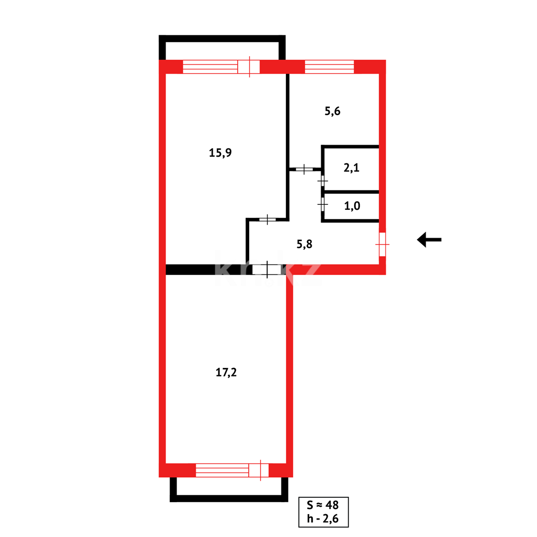 Продажа 2-комнатной квартиры, 48 м² в Абае - фото 7