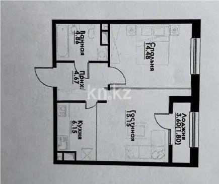 Продажа 2-комнатной квартиры, 47.7 м² в Алматы