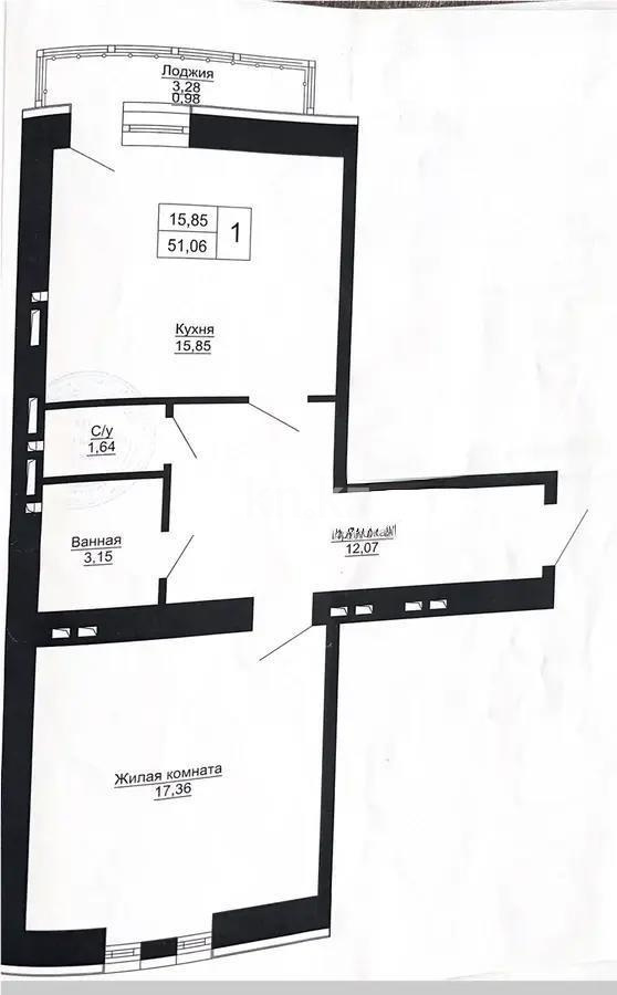 Продажа 1-комнатной квартиры, 50.4 м² в Астане