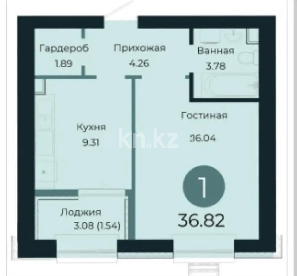 Продажа 1-комнатной квартиры, 37 м² в Астане