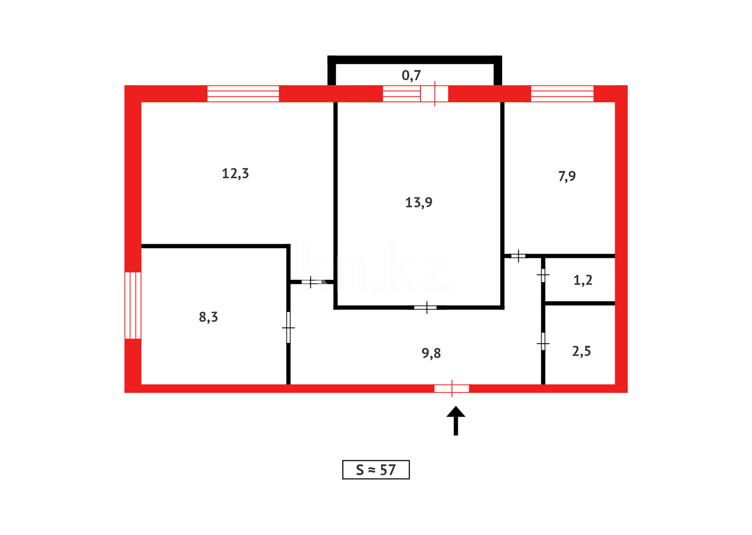 Продажа 3-комнатной квартиры, 56 м² в Караганде - фото 14