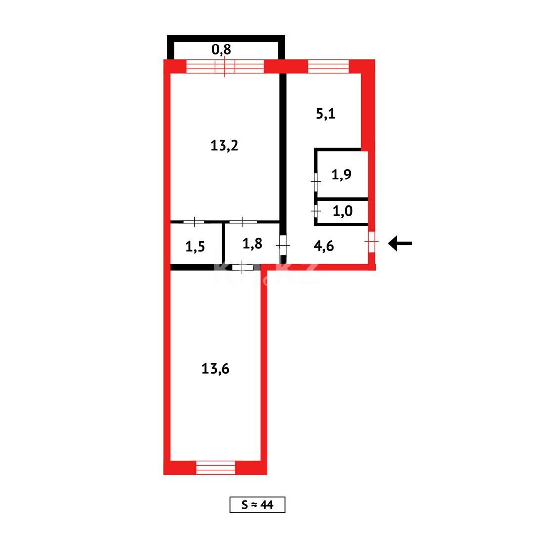 Продажа 2-комнатной квартиры, 47 м² в Темиртау - фото 17