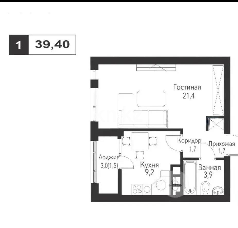 Продажа 1-комнатной квартиры, 48 м², пр. Рыскулова, дом  2б/2 в Алматы - фото 3