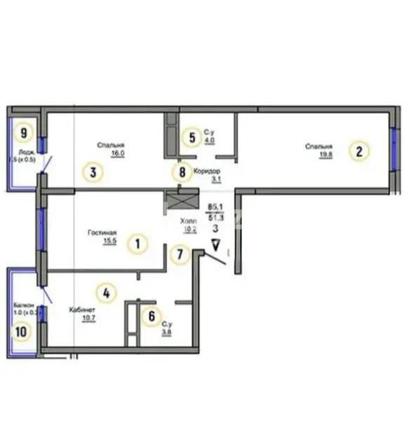 Продажа 3-комнатной квартиры, 85 м² в Астане - фото 4