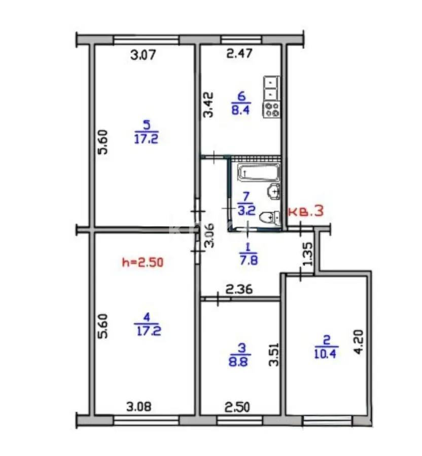 Продажа 4-комнатной квартиры, 73 м² в Алматы - фото 8