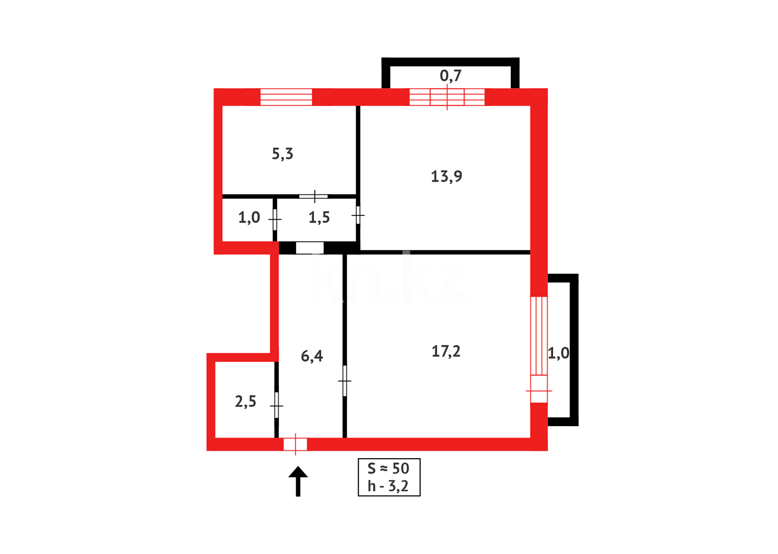Продажа 2-комнатной квартиры, 49 м², пр. Бухар-жырау в Караганде - фото 13