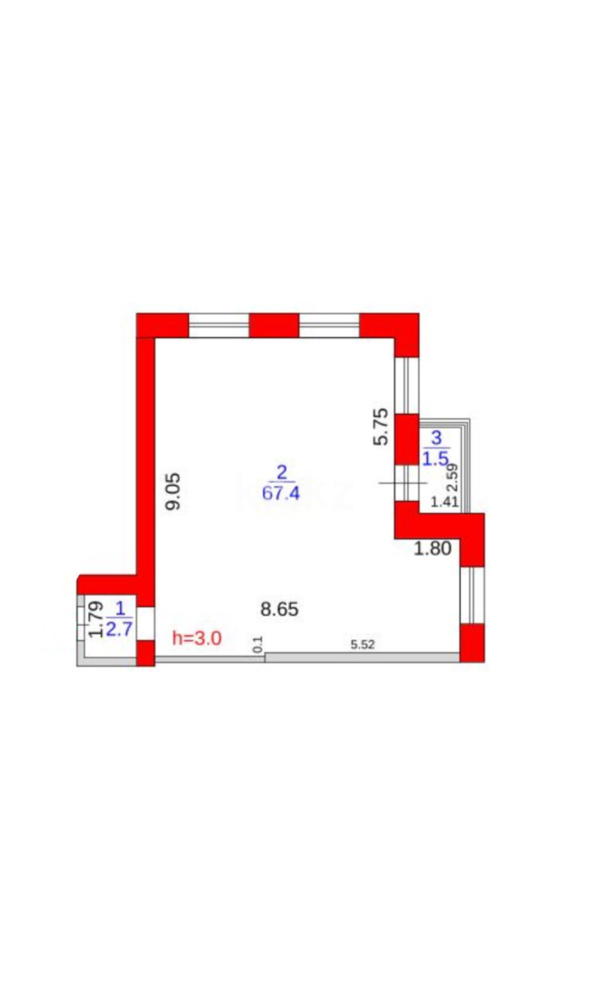 Продажа 2-комнатной квартиры, 71.6 м², мкр. Гульдер-1, дом  3а в Караганде - фото 7