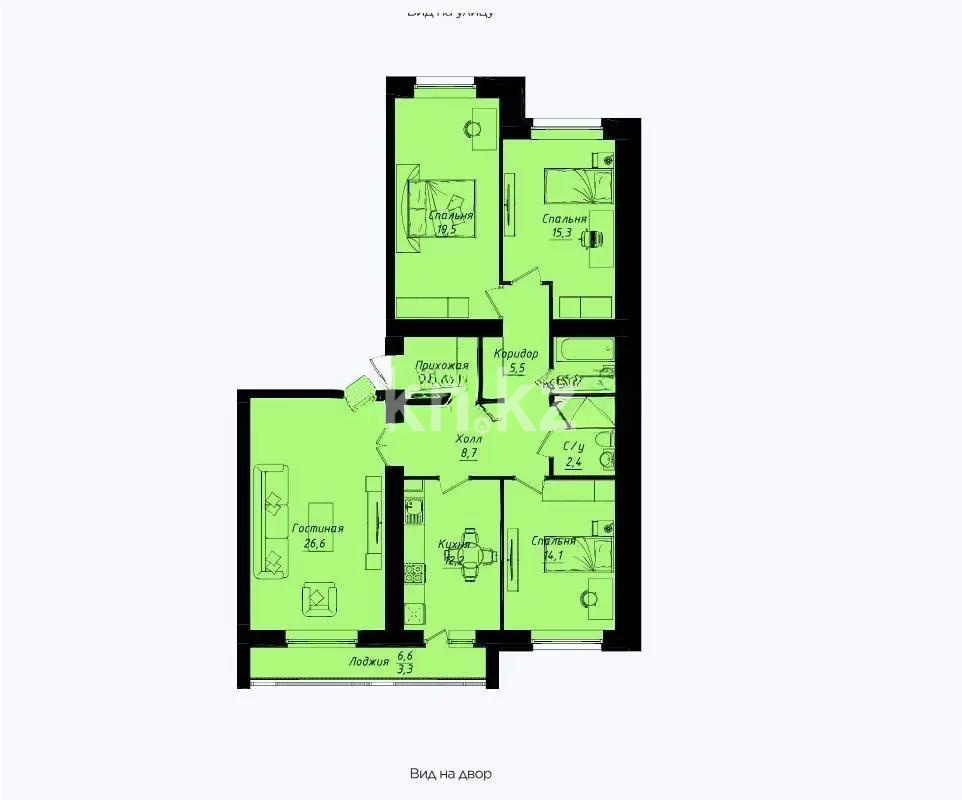 Продажа 4-комнатной квартиры, 116 м² в Астане