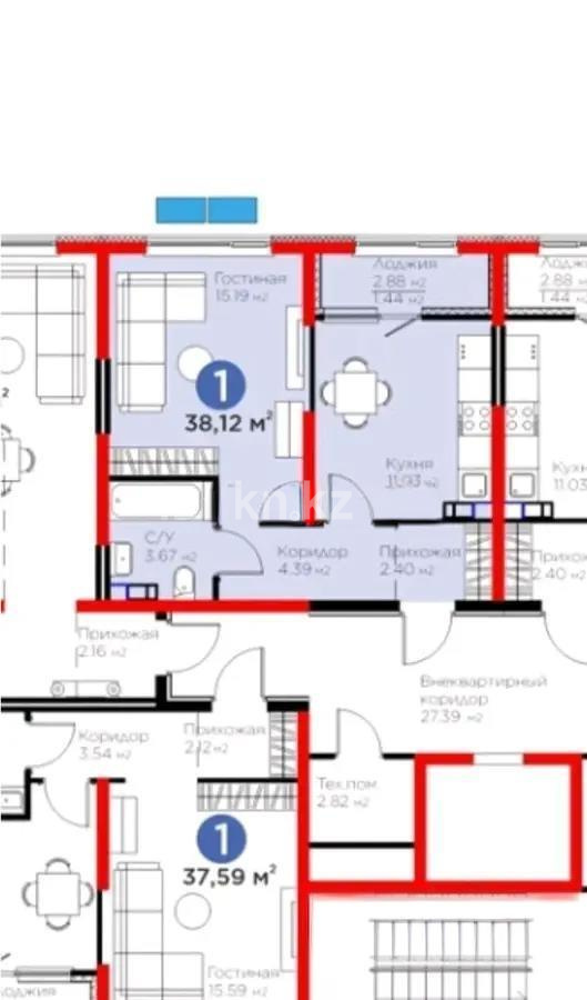 Продажа 1-комнатной квартиры, 38 м², ул. Тараз, дом  8/1 стр в Алматы