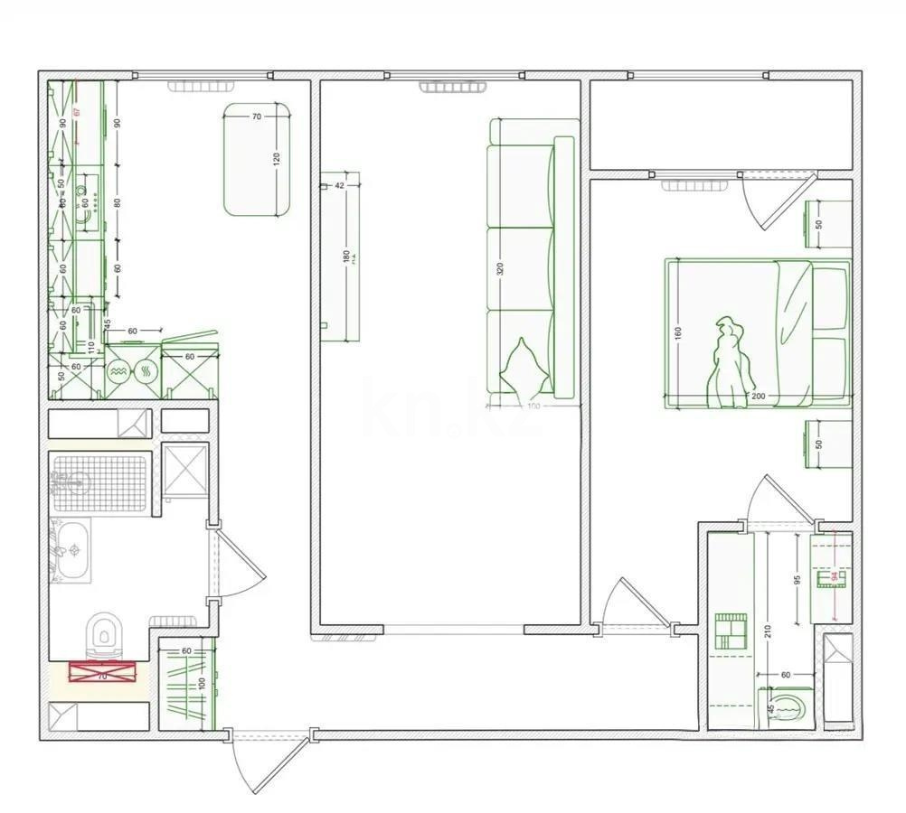 Продажа 2-комнатной квартиры, 53.1 м² в Астане - фото 6