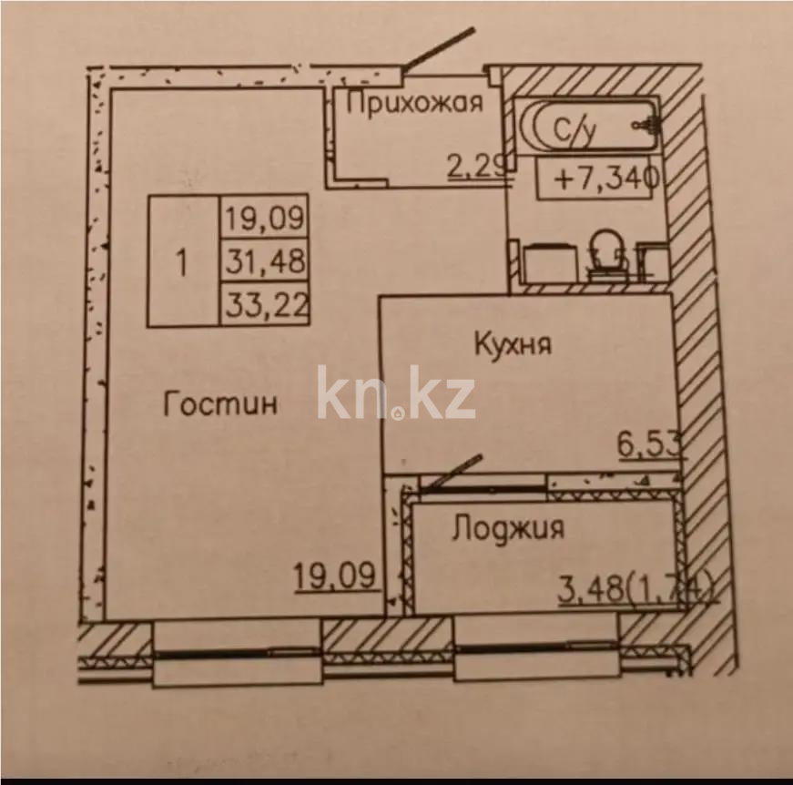 Продажа 1-комнатной квартиры, 33 м² в Астане - фото 2