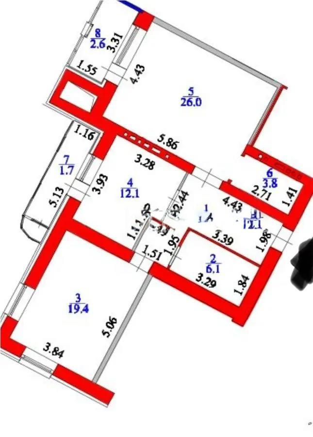 Продажа 3-комнатной квартиры, 83.2 м², ул. Жургенова, дом  18/2 в Астане - фото 7