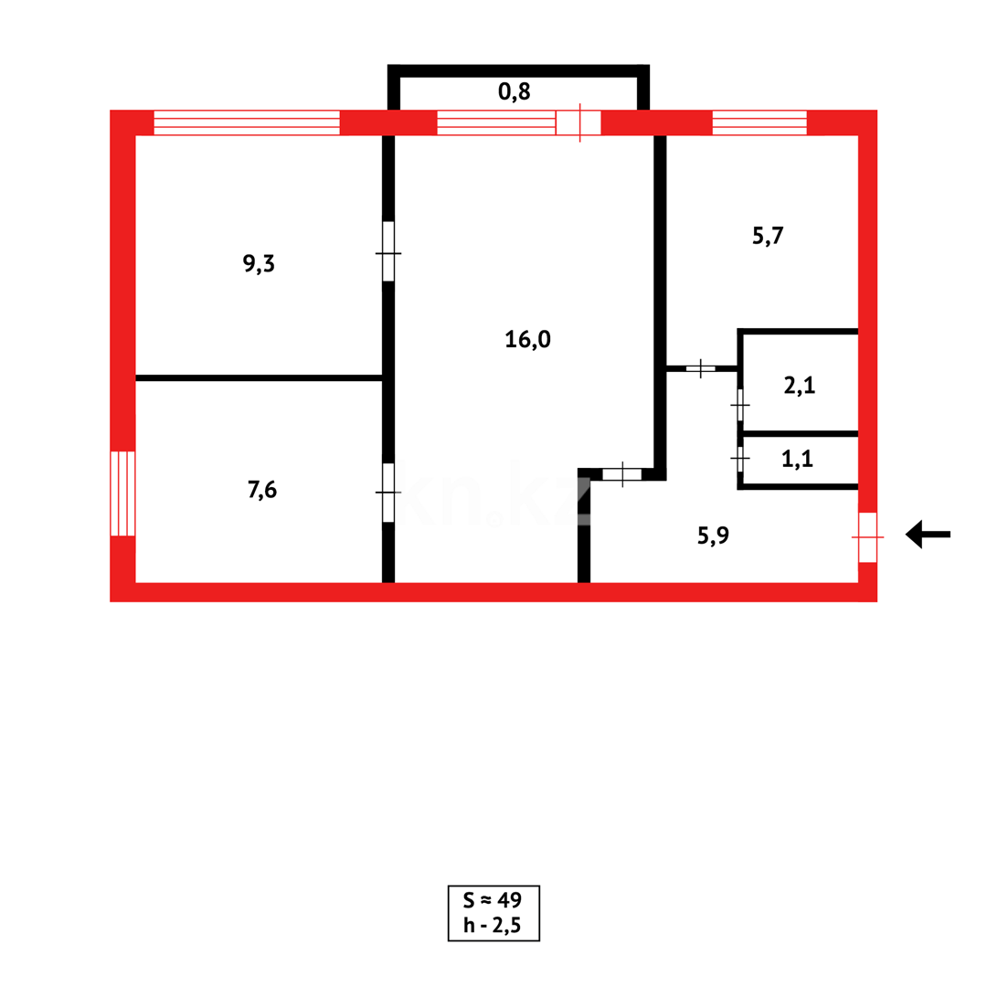 Продажа 3-комнатной квартиры, 47 м² в Абае - фото 9