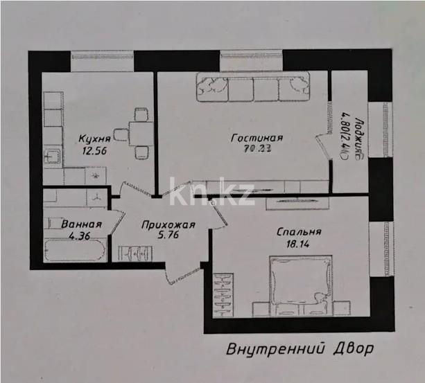 Продажа 2-комнатной квартиры, 64 м² в Астане