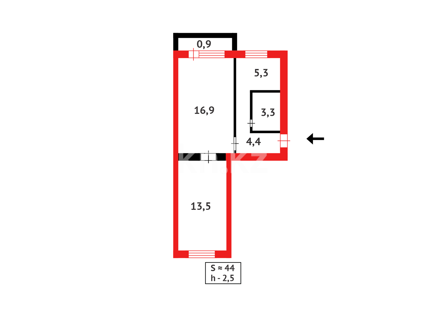 Продажа 2-комнатной квартиры, 44 м² в Абае - фото 6